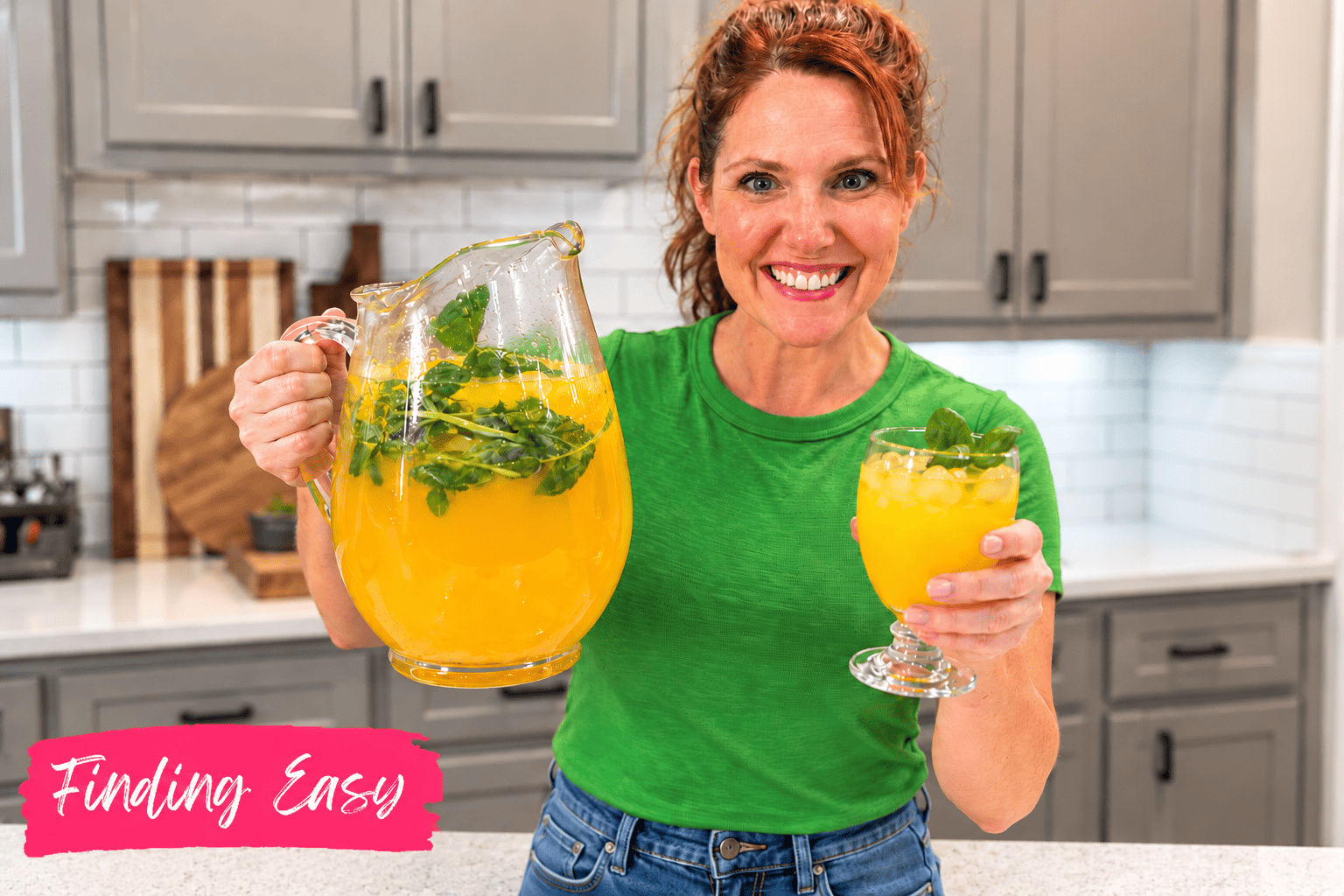 Easy Orange Basil Mocktail with fresh basil and orange juice